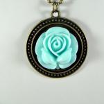 Vintage style blue rose nec..