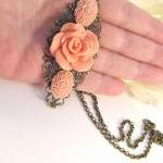 Vintage style peach flower ..