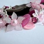 Pink chunky flower bracelet..