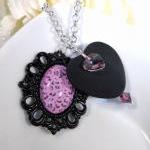 Purple charm necklace