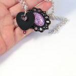 Purple charm necklace