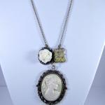 Large green cameo necklace,..