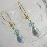 Blue gold earrings, 24K gol..